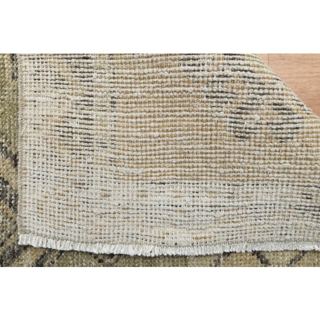 1970s Vintage Handmade Wool Cotton Beige Runner Rug For Sale - Image 10 of 11
