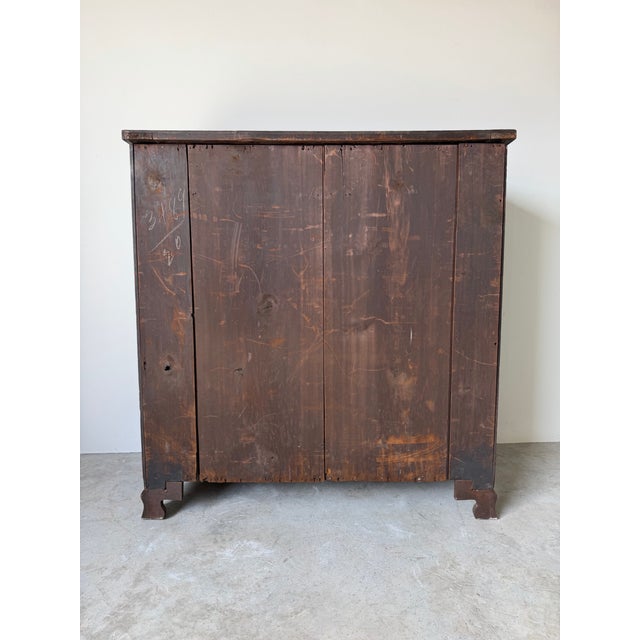 Antique 19th Century Solid Mahogany Chest of Drawers With Brass Knobs For Sale - Image 10 of 12