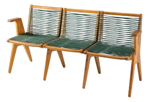 1950s Klaus Grabe 3-Seat Corded Bench