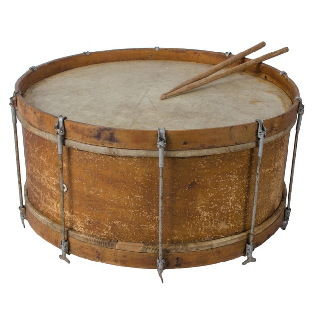 Brown Antique Maple Bass Drum For Sale - Image 8 of 8