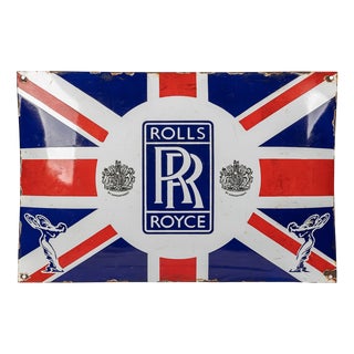 Enamel Rolls Royce Union Jack Sign For Sale