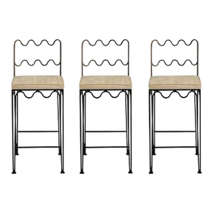 Set of 3 'Méandre' Counter Stools by Design Frères