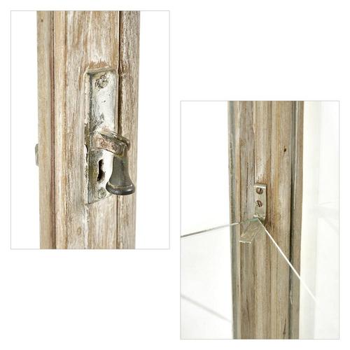 Display Case in Weathered Wood with Glass Shelves For Sale - Image 4 of 7
