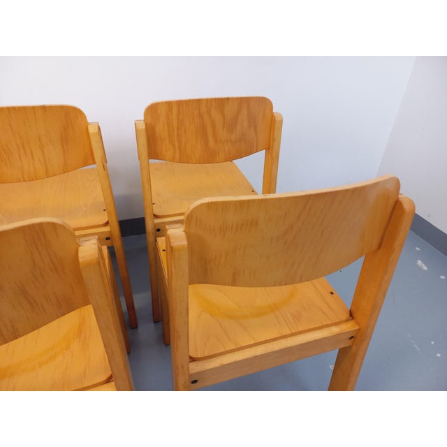 Vintage Beechwood Chairs, 1970s, Set of 6 For Sale - Image 14 of 18