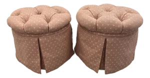 Pair of 1990s Custom Ottomans