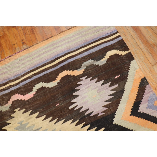 Contemporary Mid 20th Century Dazzling Room Kilim Flat-Weave - 8'4" x 11' For Sale - Image 3 of 6