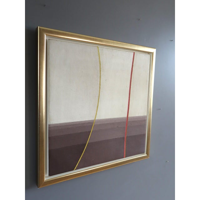 Abstract 1971 Modernist 'Clocks & Chimes' Vintage Swedish Abstract Oil Painting, Framed For Sale - Image 3 of 12
