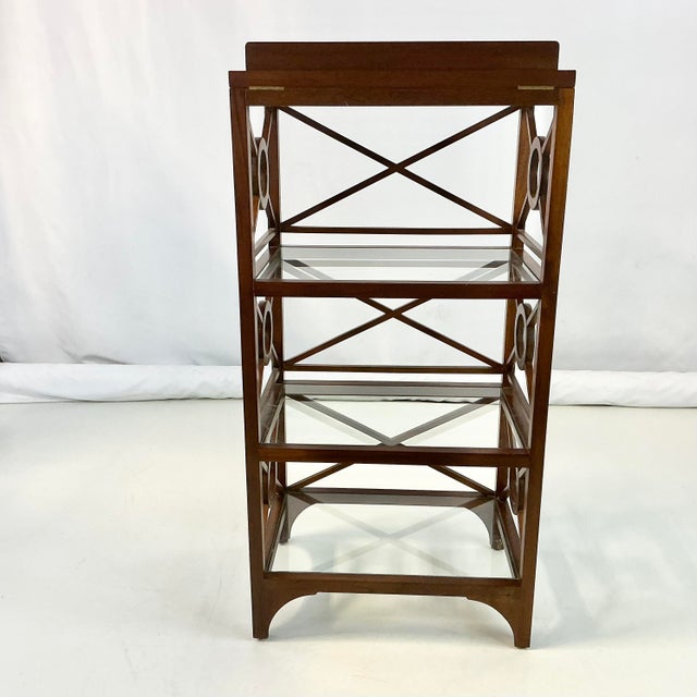 1980s Vintage Hollywood Regency Contemporary Target Design Etagere Display Case, After McGuire For Sale - Image 16 of 16