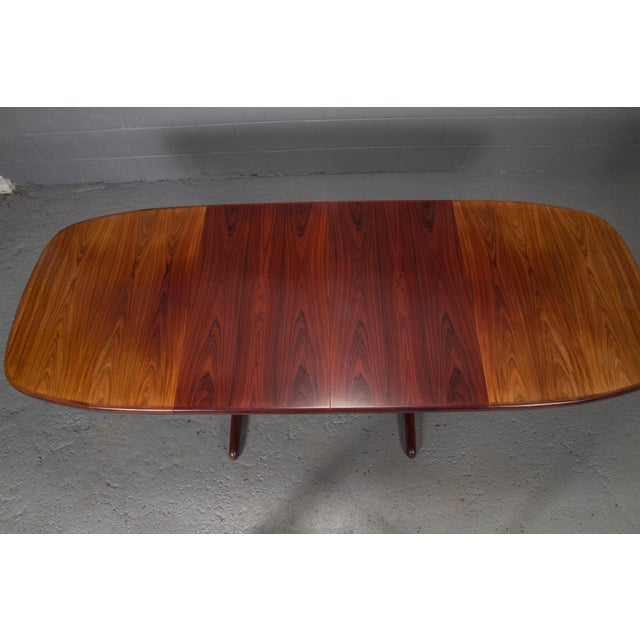Dyrlund Modern Hidden Leaf Rosewood Dining Table | Chairish