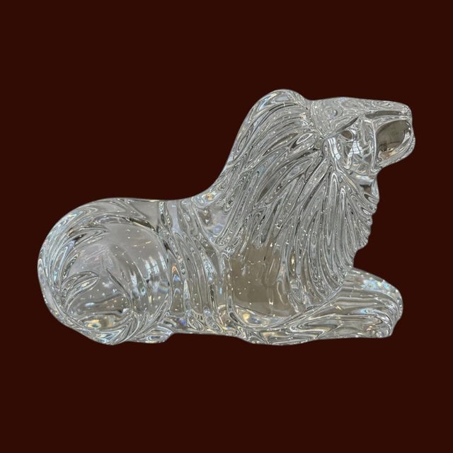 Waterford Crystal Lion Figurine Sculpture-Irish Art Glass-Paperweight-Office-Leo For Sale - Image 6 of 11