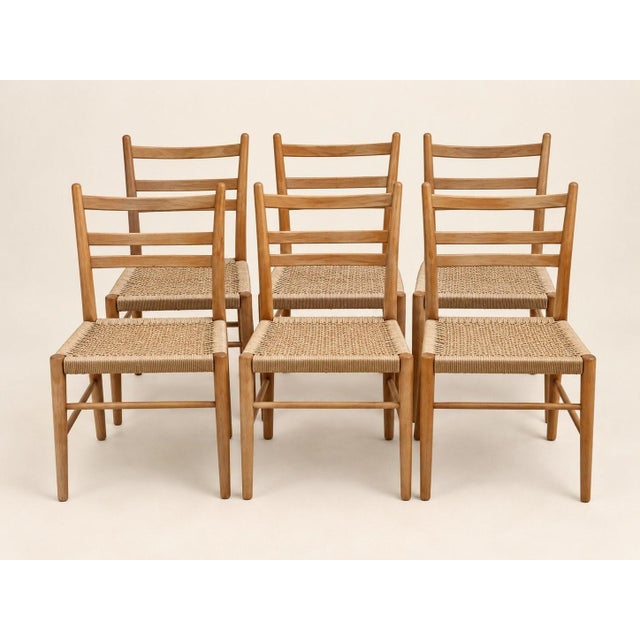 Brown Mid-Century Modern Scandinavian Chairs in Wood and Danish Cord, 1960s, Set of 6 For Sale - Image 8 of 8