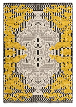 Yellow Flower Garden Rug by Caterina Quartana for Mariantonia Urru