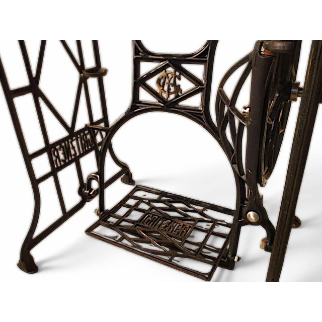 1920s Industrial Table with Gritzner Sewing Machine, 1920s For Sale - Image 5 of 6