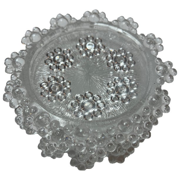 1970s Masserini Barocco "Bubble Lace" Clear Glass Coasters, Made in Italy, Set of 5 For Sale