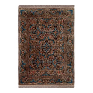 Rug & Kilim’s Modern Classics Rug in Brown With Floral Patterns “As Geshniz” For Sale