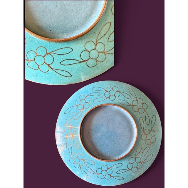 Vintage Chinese Cloisonne Trinket Dish-Brass-Enamel-Floral Vase-Bowl-Ring-Vanity For Sale - Image 6 of 9