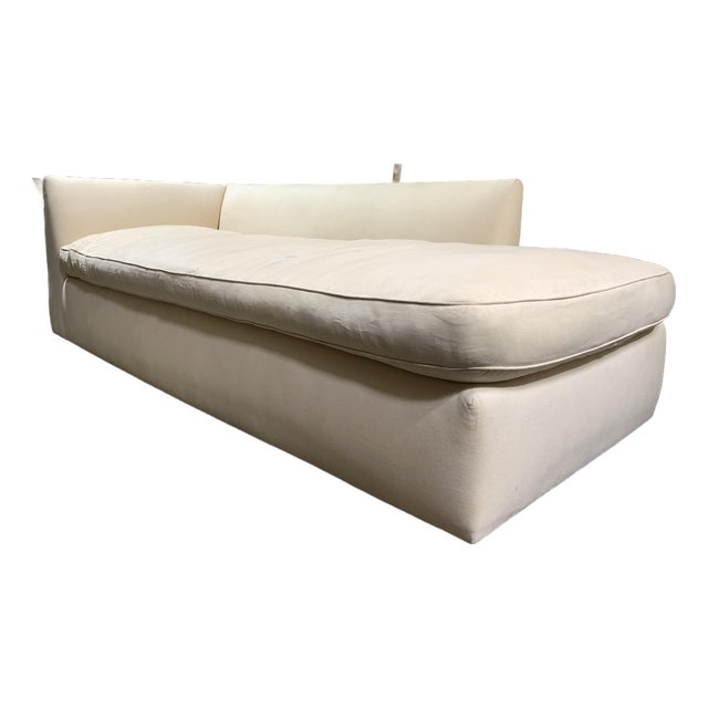 Contemporary Cream Linen 'Left Back' Sofa by Waldo Fernandez For Sale
