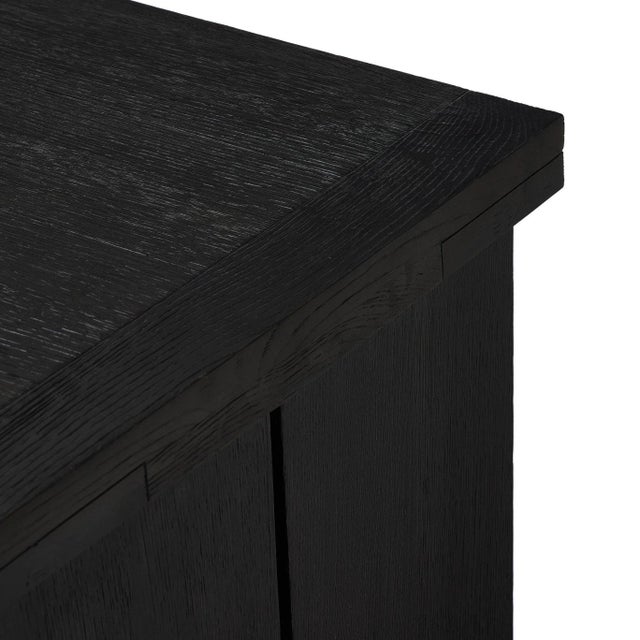 Contemporary Four Hands Warby End Table - Worn Black Veneer For Sale - Image 3 of 12