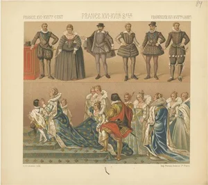 Racinet, French Xvi-Xviith Century Costumes, 1880, Paper