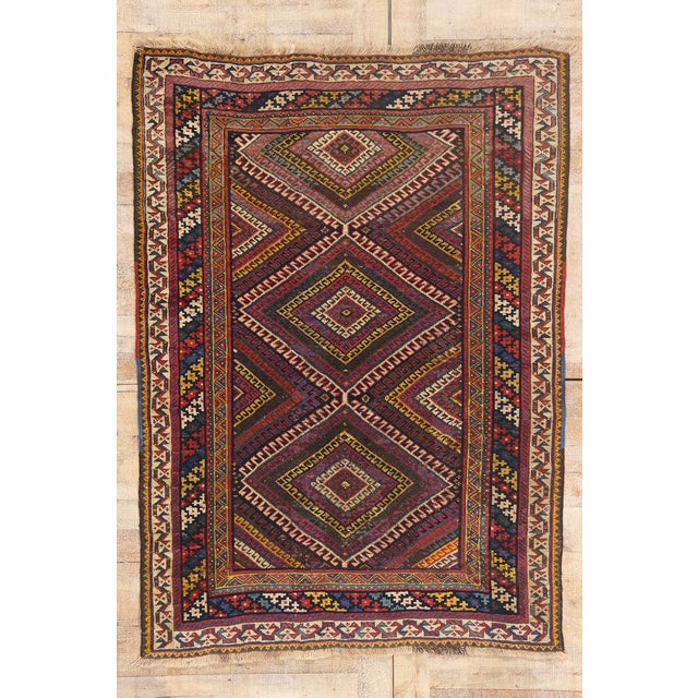 Late 19th Century Persian Kurd Rug, 04'02 X 05'08 For Sale - Image 10 of 10
