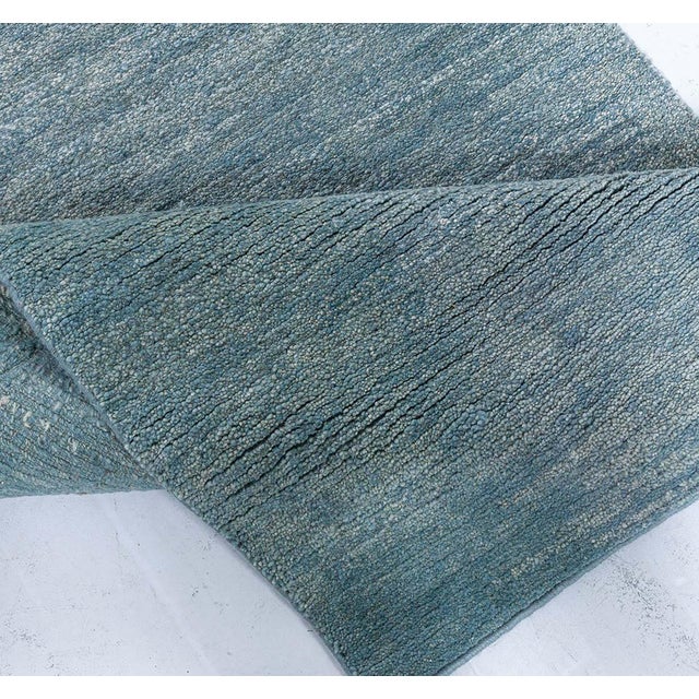 Modern Hand-Knotted Wool Runner in Cool Tones by Doris Leslie Blau For Sale In New York - Image 6 of 8