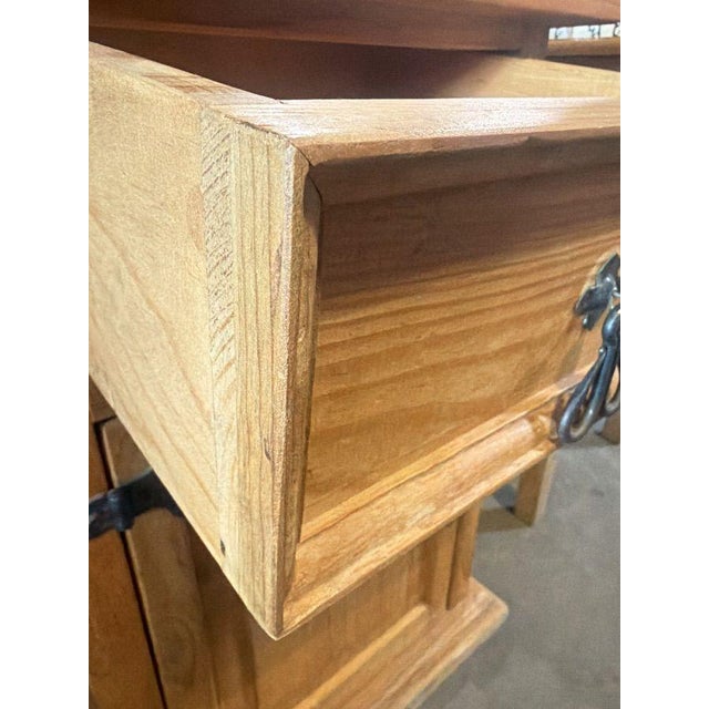 Tan Vintage Southwestern Rustic Ponderosa Pine Nightstands– A Pair For Sale - Image 8 of 14
