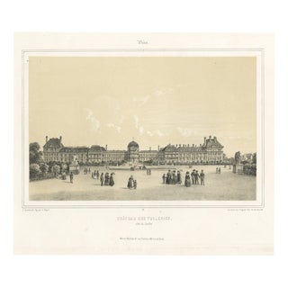 After J. Jacottet, Tuileries Palace, Paris, 1860, Lithograph For Sale