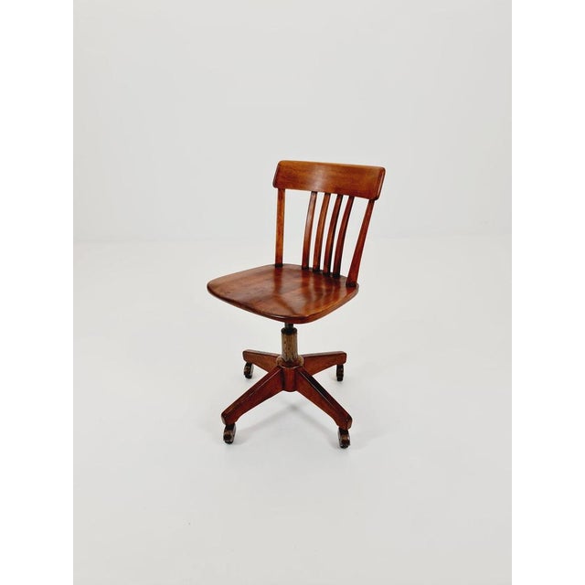 Bauhaus Swivel Office Chair in Wood by Der Ferderdreh, 1930s For Sale - Image 11 of 11