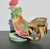 Fighting Cock. Lovely shaded rose and green glazes over a beautifully poised rooster image. Finely carved and balanced in...