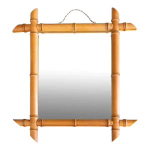 Antique French Faux Bamboo Carved Mirror