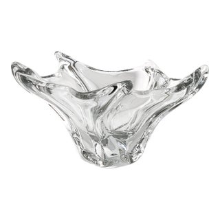 Daum, France, Large 15" Diameter Mid Century Modern Sculptural Art Glass Bowl C1950 For Sale