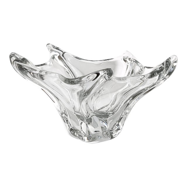 Daum, France, Large 15" Diameter Mid Century Modern Sculptural Art Glass Bowl C1950 For Sale