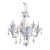 Vintage Murano Glass Clear Crystal Chrome 6 Light Elegant Chandelier For Sale