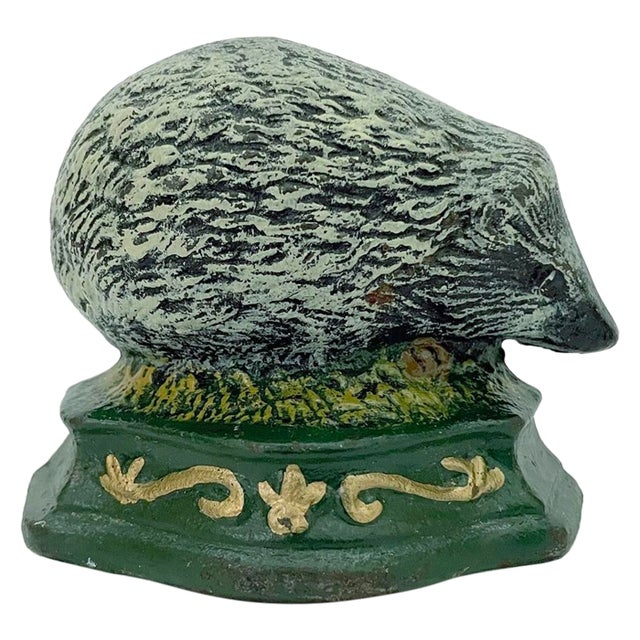 1990s Cast Iron Woodchuck Doorstop For Sale