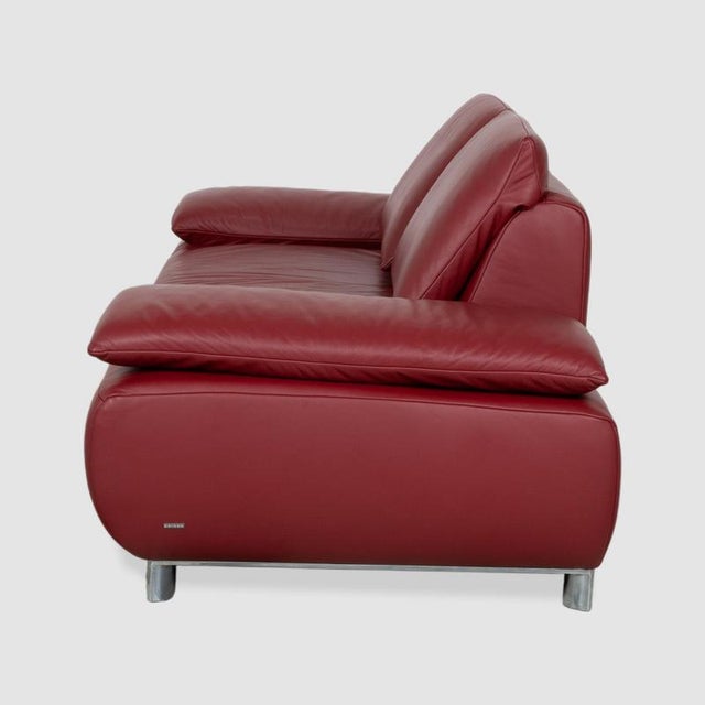 Volare Leather Two-Seater Red Manual Function Sofa from Koinor For Sale - Image 16 of 17