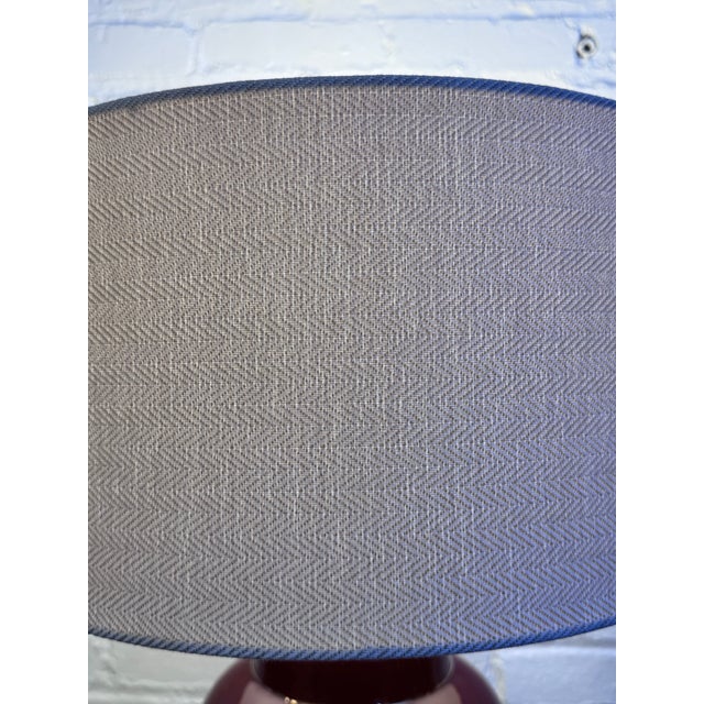 Ceramic Vintage Bordeaux Red Ceramic Table Lamp For Sale - Image 7 of 12
