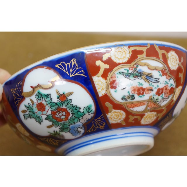 Vintage Japanese Goldimari Porcelain Imari Serving Plates Platters Bowl - 4pcs For Sale - Image 9 of 17