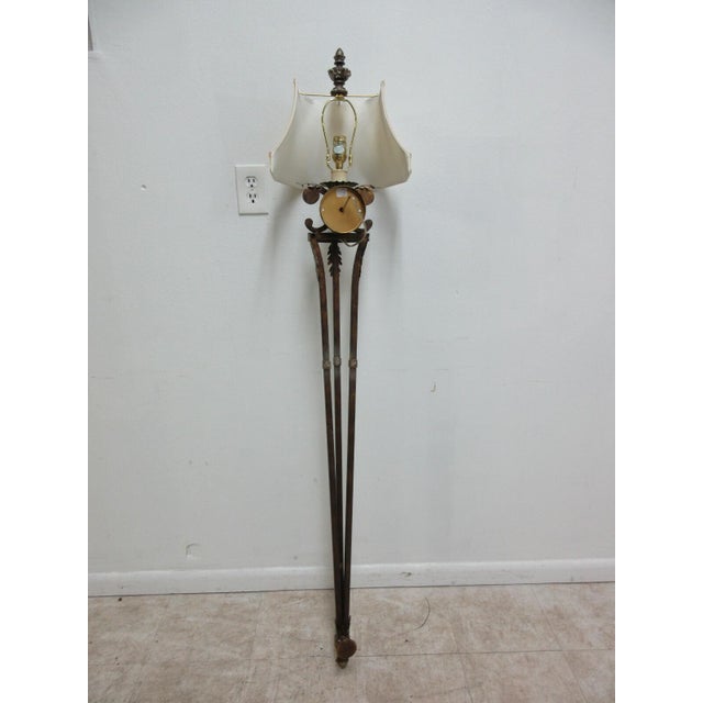 1990s Fine Art Lamp French Regency Gold Metal Filigree Lamp Wall Sconce Pole Lamp A For Sale - Image 11 of 13