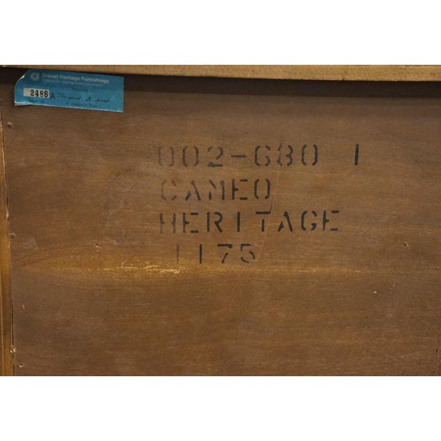 Drexel Heritage Cameo Collection Burled Walnut Italian Neoclassical Tuscan Style 25" Cabinet Nightstand 002-630 For Sale - Image 14 of 15