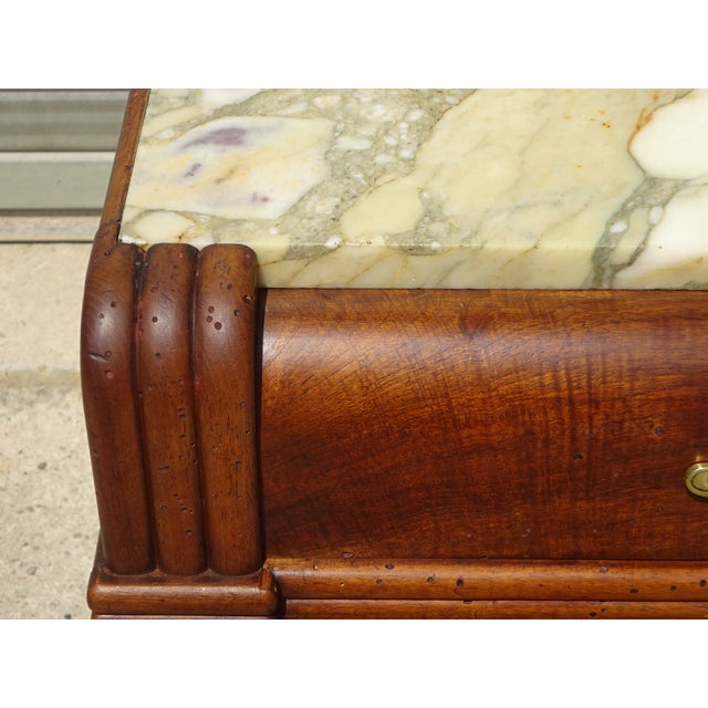 Vintage Art Deco Sideboard in Walnut and Marble, 1920s For Sale - Image 9 of 18