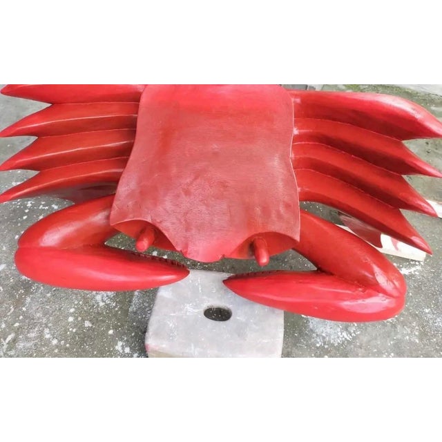 Up for consideration is a beautiful vintage red painted wooden carved crab style coffee table base. This would look lovely...