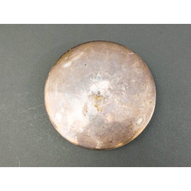 Metal Mid 20th Century Persian Islamic Middle East Silver Repousse Round Trinket Box For Sale - Image 7 of 8
