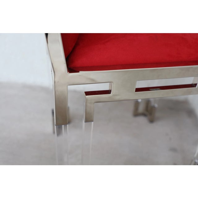 Metal Custom Charles Hollis Jones Lucite Dining Chair For Sale - Image 7 of 12