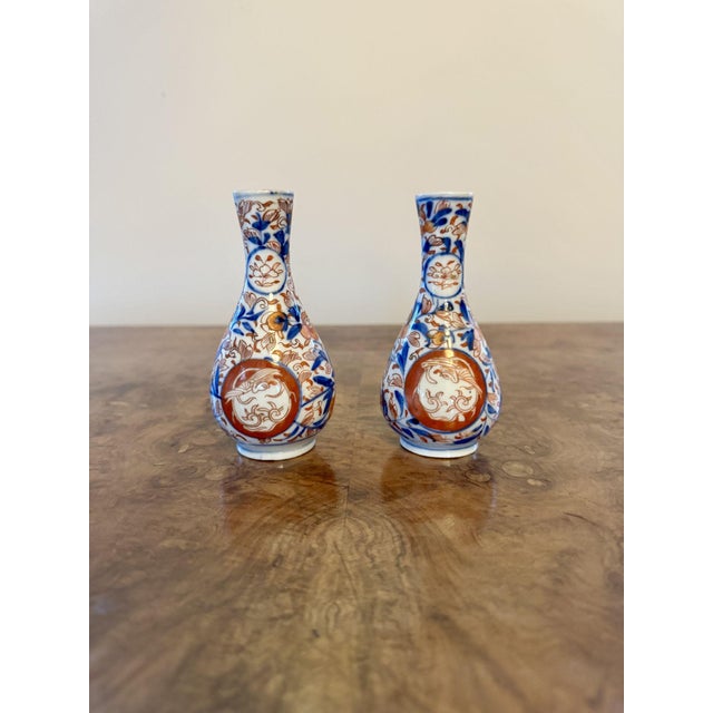 Brown Antique Japanese Imari Vases, 1900, Set of 7 For Sale - Image 8 of 10