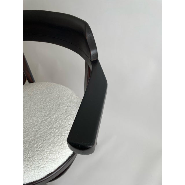 Antique Romanian Bentwood Accent Chair with Cream Boucle Seat For Sale - Image 10 of 16