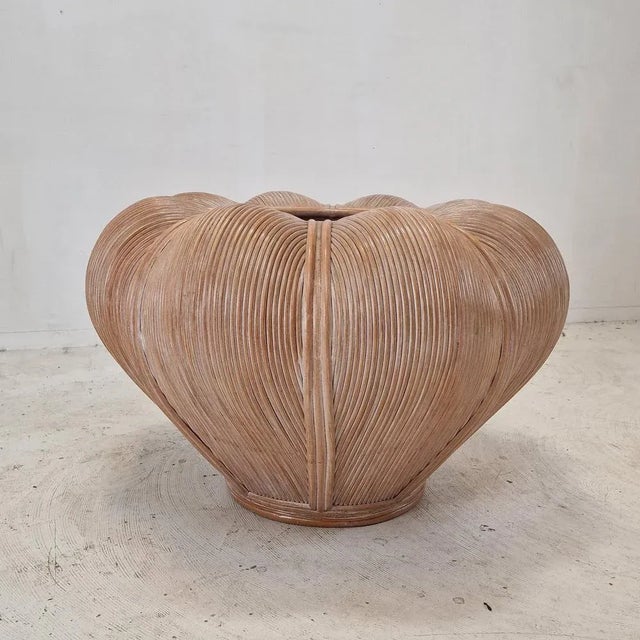 Mid-Century Modern Large Bamboo and Rattan Planter, France, 1970s For Sale - Image 3 of 13