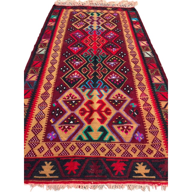 Exquisite Vintage Handwoven Avshar Flatweave Kilim For Sale - Image 4 of 5