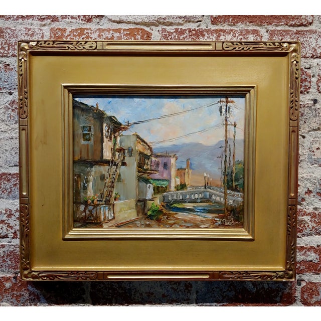 Joseph Areno -View of Miami Canal in Arizona - Oil Painting For Sale - Image 10 of 10