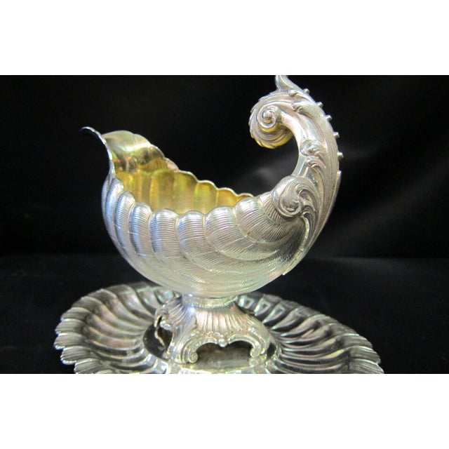 Neoclassical Early 20th Century L. Posen 800 Silver Sauce Boat For Sale - Image 3 of 8