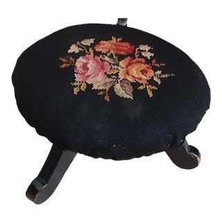 Demunitive Hand Made Needlepoint Footstool For Sale